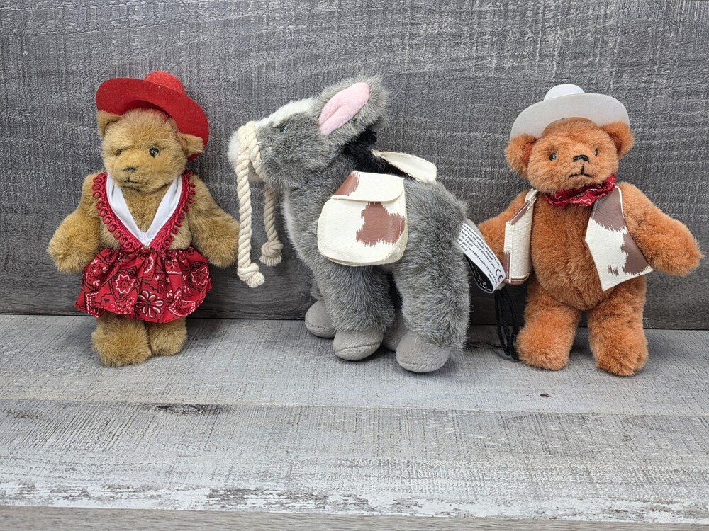 1995 BIALOSKY TREASURY Bears Western Plush Lot Nutmeg Pepper Cinnamon Bin 145